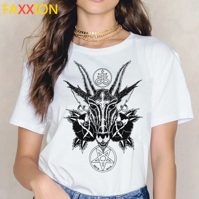 2020 футболка Baphomet топ с Сатаной женская ужасом демоном смертью страшным злом