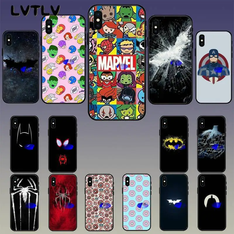 LVTLV Marvel Comics логотип мультфильм DIY печать рисунок чехол для телефона iPhone 11 pro XS MAX 8 7 6