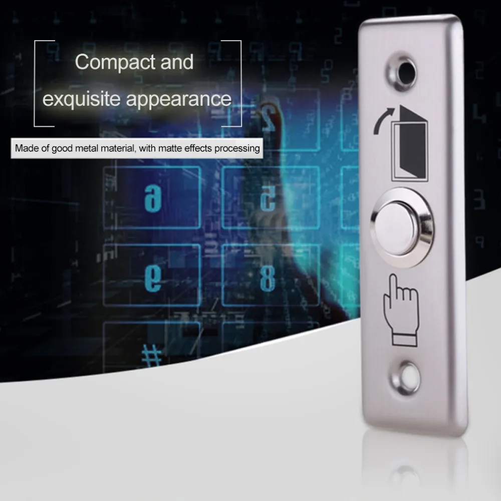 

K13 Durable Metal Exit Switch Button Home Office Door Exit Push Release Button For Access Control With LED Light