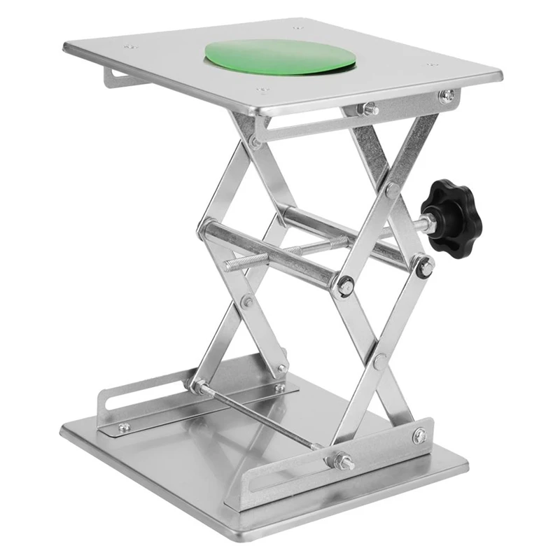  Stainless Steel Laboratory Lifting Platform Stand Lab Jack Scissor Stand Rack 200 x 200 x 280mm Adj