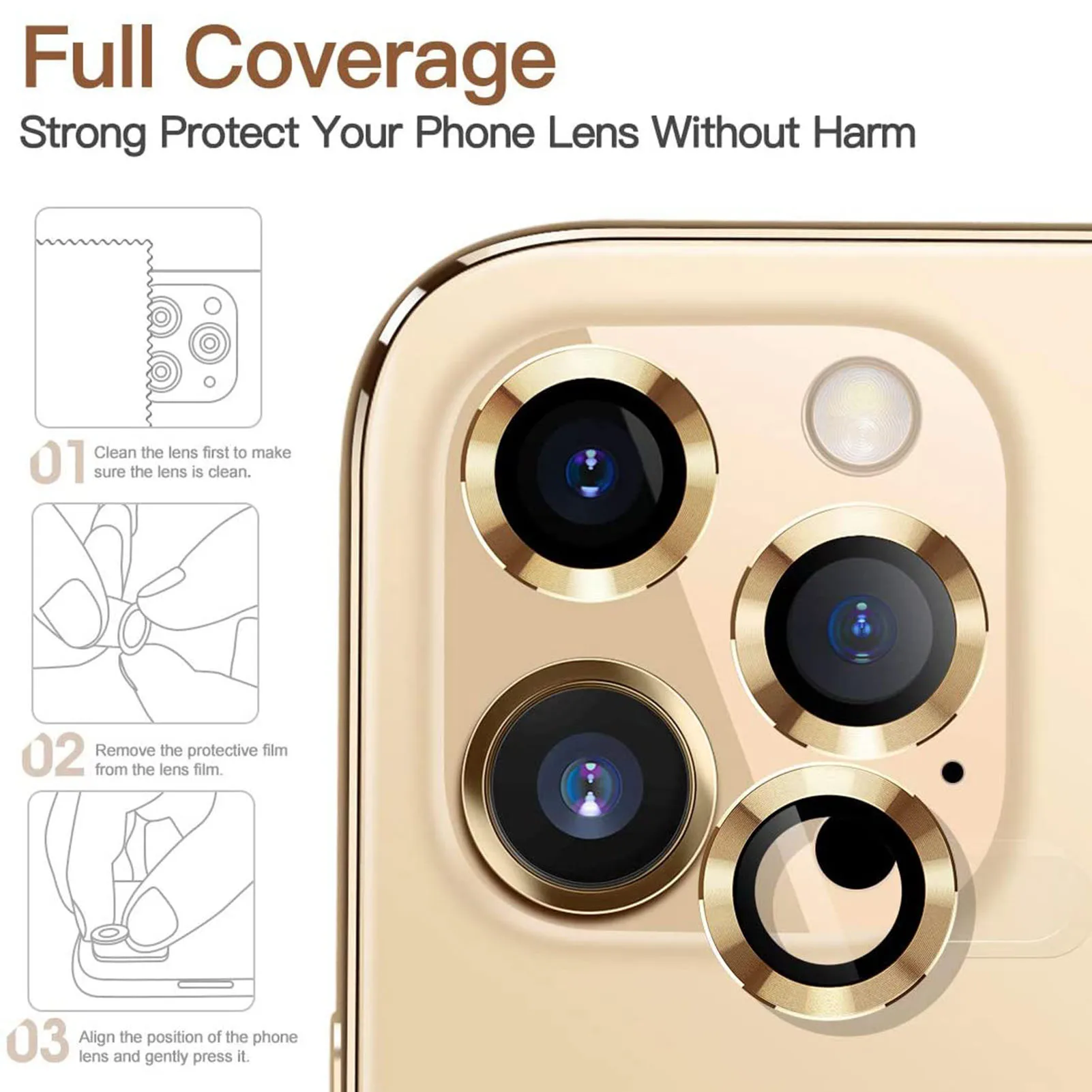 lens for android phone 3pcs Camera Lens Cover For IPhone 12 Pro Max Full Cover Camera Metal Ring Glass For IPhone 11 12Pro Max Mini 12pro Lens Cover camera lens for android phone