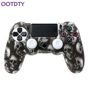 3 Для PS4 Череп силиконовый защитный чехол для джойстика чехол+ 2 джойстика крышки для PS4 Pro тонкий контроллер - Цвет: 3