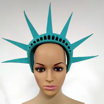 

Statue of Liberty Crowns Visors Caps Hat Head Headwear halloween latex costume cosplay larp Purge Mask EL wire Mask LED light