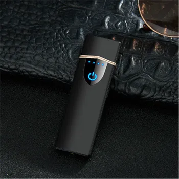

Mini USB Lighters Creative Touch Sensor Charging Windproof Lighter Flameless Metal Electronic Cigarette Lighter for Men Gifts