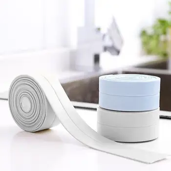 

Bathroom Shower Sink Bath Sealing Strip Tape White Self For Bathroom PVC Wall Sticker Kitchen Adhesive Waterproof C3O5