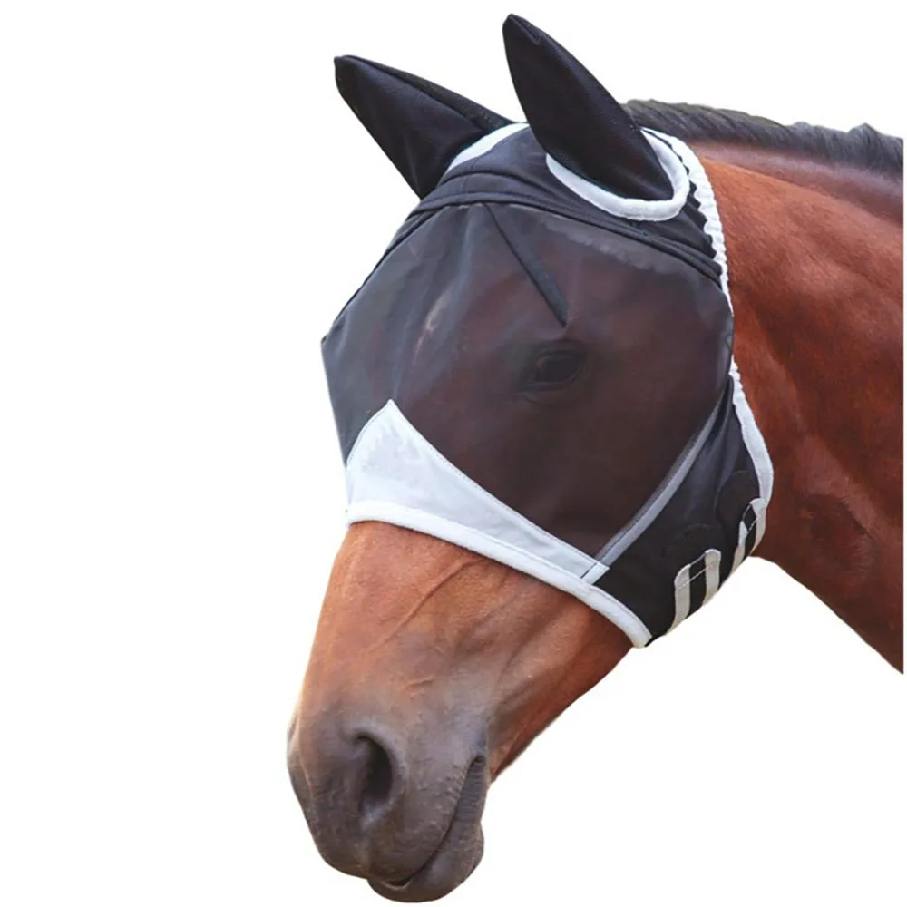 Маска для лошади Съемная сетка с носовым покрытием для отдыха на открытом воздухе, для кемпинга, для верховой езды, дышащая переносная маска для лошади, с летающей маской, для лошади, полное покрытие лица