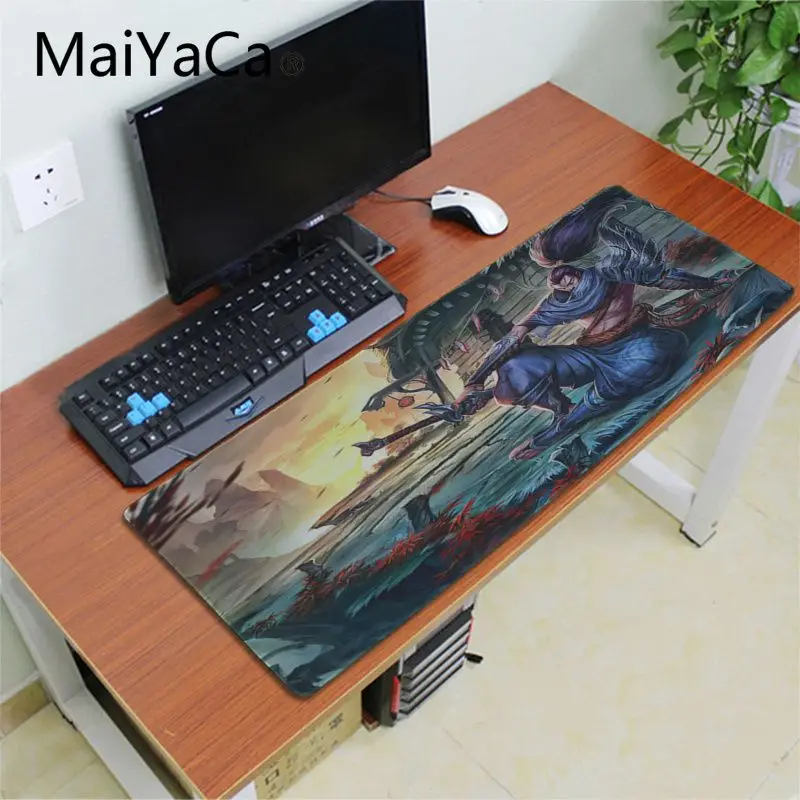 Lock Edge 40X90cm MaiYaCa Последняя Битва Yasuo коврик для мышки в стиле аниме большая акция Россия игровой коврик для мыши xl клавиатура ноутбук ПК ноутбук Настольный коврик - Цвет: Lock Edge 40X90cm