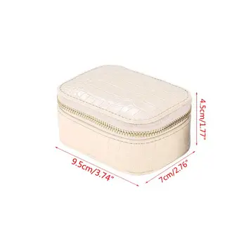 

European Style Jewelry Box Faux Leather Earrings Necklace Bracelet Storage Case N58F