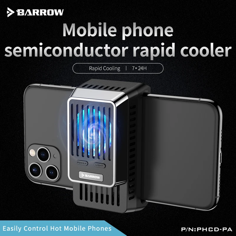 

Barrow Mobile Phone Semiconductor Rapid Cooler, For Gaming Cellphone, Heat Sink Cooling Fan Radiator