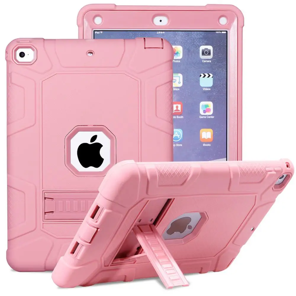 

Shockproof Case For iPad 9.7 2018 2017 Case 6th Gen 5th Gen Cover A1893 A1954 A1822 A1823 Heavy Duty Hard Stand Silicone Case