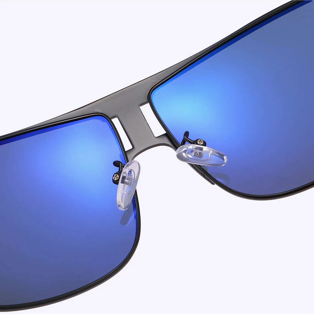 VIAHDA gafas de sol hombre, поляризованные солнцезащитные очки, большая оправа, зеркальные, серия, внутренняя синяя пленка, мужские классические водительские зеркальные очки