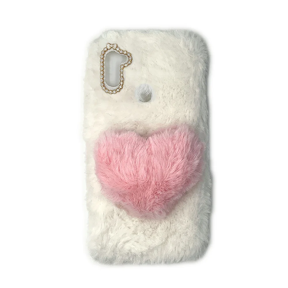 Love Shape Furry Warm Fluffy Phone Case Plush Cover Compatible with A11 | Мобильные телефоны и аксессуары