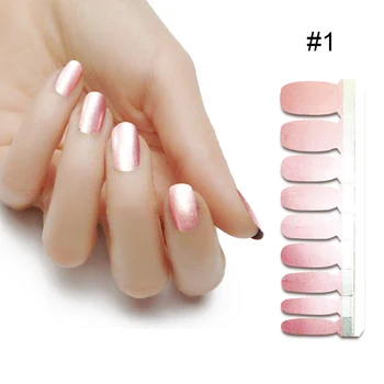 

2020 Hot Summer Pattern Detachable Full Cover Fake Nail Tips with Glue Sticker Mixed Pattern Nail Sticker Wraps Decoration