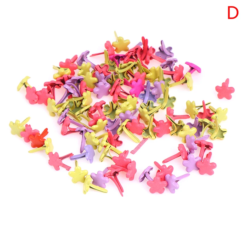 D 100PCS 50/100 шт Круглые Металлические Мини Брадс для Скрапбукинг аксессуары украшения крепежа поделка рукоделие - Цвет: D 100PCS