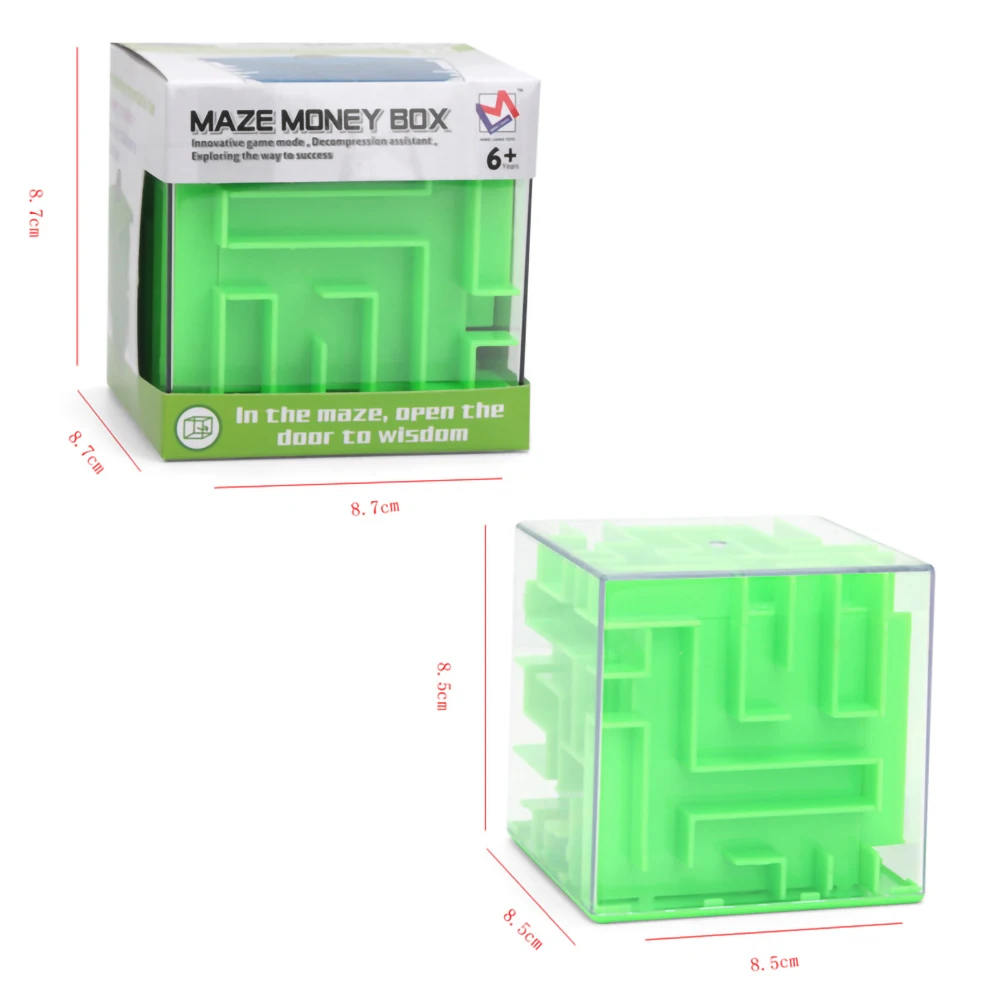 Money Saving 3D Cube Puzzle Box Coin Maze Bank Brain Game Antistress Kids Gift 