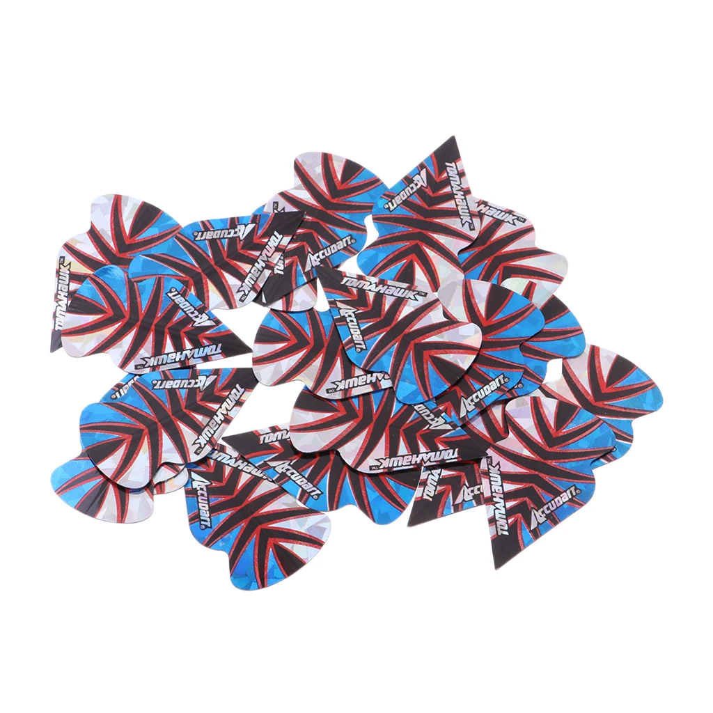 MagiDeal 20pcs Dart Flights Standard Geometric Patterns Darts Flights Protectors for Steel / Soft Tip DIY Darts Accessories