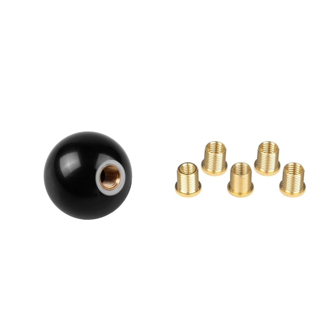 Black 8 Ball M12*1.25 Gear Shifter Shift Knob Boot with M10x1.5 Nuts Insert