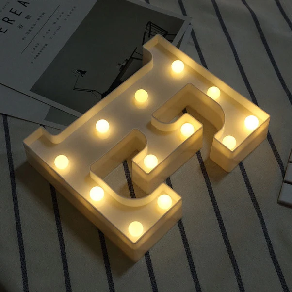 E DIY 26 английские буквы светодиодный ночной Светильник Marquee знак Алфавит 3D настенный ночной Светильник домашняя одежда для свадьбы, дня рождения Декор - Цвет: E