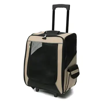

Pet Travelling Suitcase Dog Knapsack Walking Shopping Trolley Four-wheeled Breathable Carry Cart Draw-bar Box