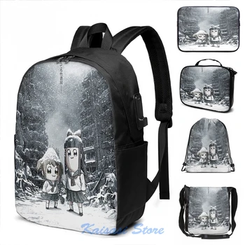 

Funny Graphic print POP TEAM EPIC Anime USB Charge Backpack men School bags Women bag Travel laptop bag