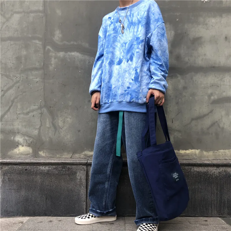 

Focal20 Streetwear Tie Dyeing Gradient Women Sweatshirt Long Sleeve Hit Color Women Tracksuit Loose Lady Pullovers Sweatshirt