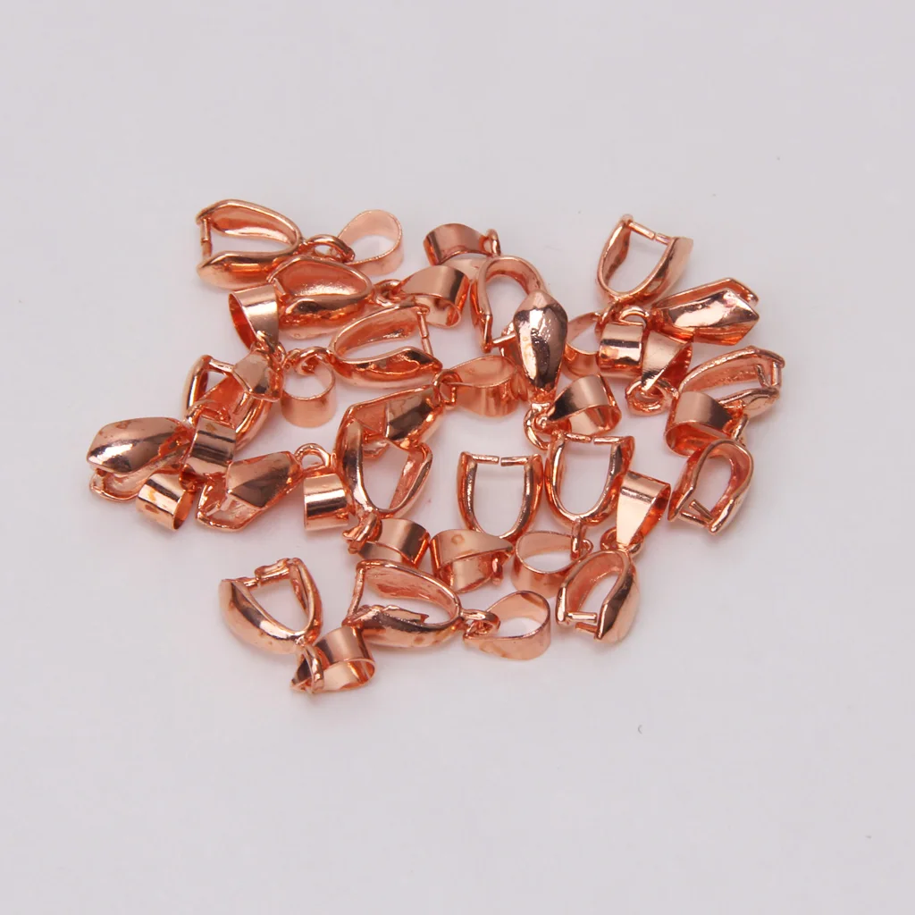 2x 20Pcs 18KGP Rose Gold Plated 18mm Pendant Pinch Bail DIY Jewelry Finding 