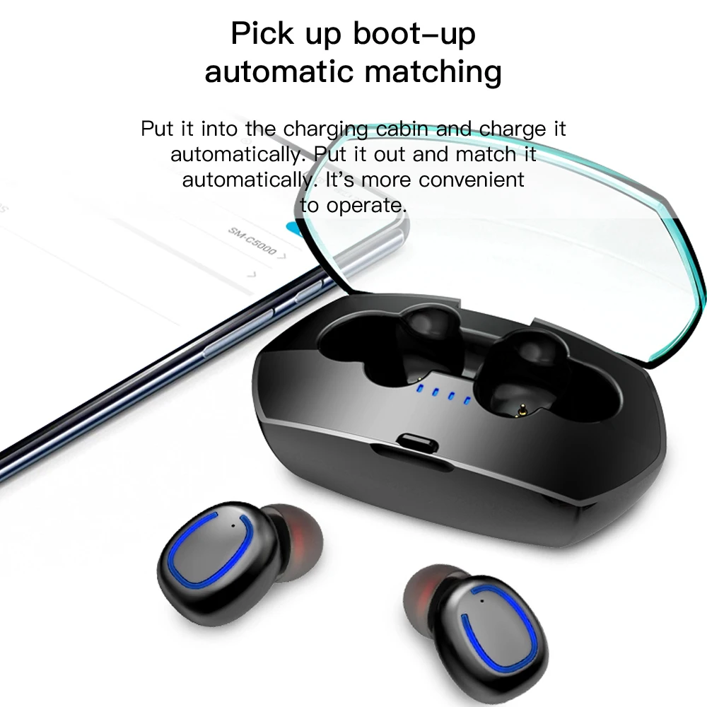 TWS 5.0 Wireless Voice Control Bluetooth Waterproof Earphone Mini Earbud Sports Headset HiFi Bass Stereo Headsets | Электроника