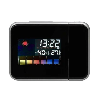 

2020 Fashion Attention Projection Digital Weather LCD Snooze Alarm Clock Projector Color Display LED Backlight Bell Timer