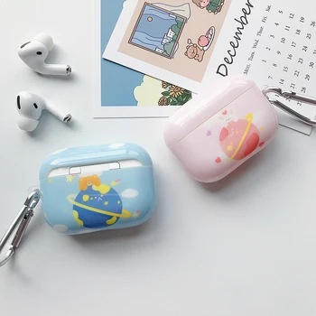 

Planet Space Cartoon Bear Rabbit Cute Wireless Earphone Cover for Apple Airpods 1 2 pro Charging Case