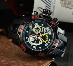 Reloj de pulsera de cuarzo con 6 pines para hombre y mujer, cronógrafo de lujo con esfera grande, auténtico, a la moda urbana, superventas, INVICTA