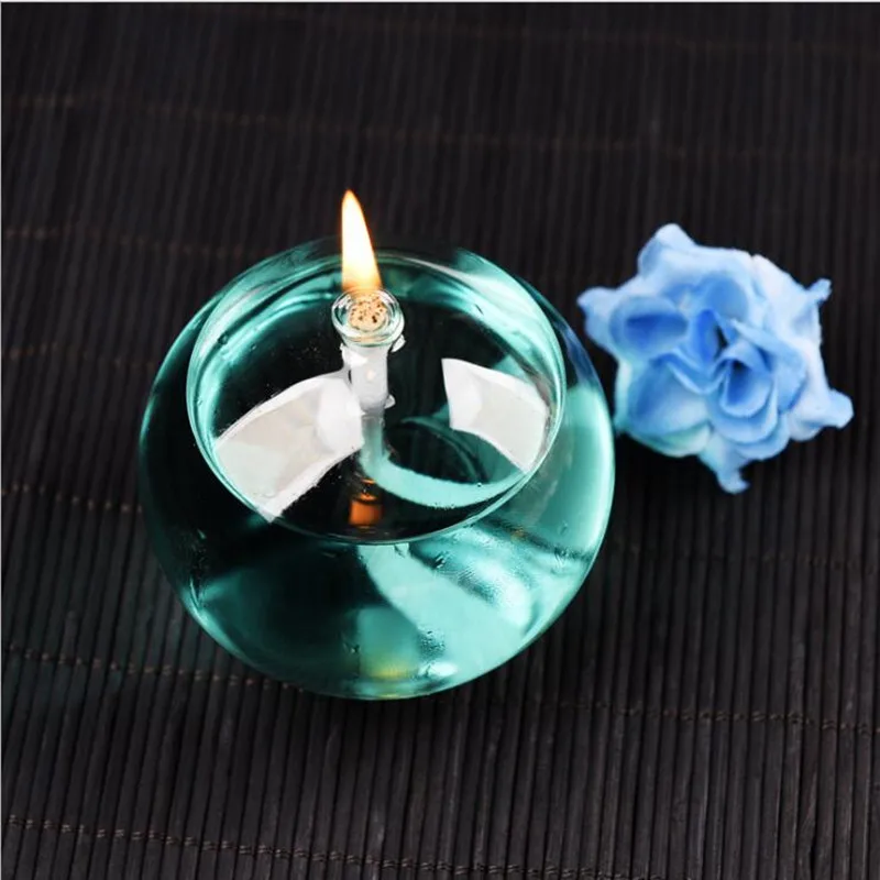 

10pcs/pack 9*8cm Ball Shaped Glass Oil Lamp Wedding Decoration Handcraft Glass Oil Lamp Friend Gift Glass Candle Holder