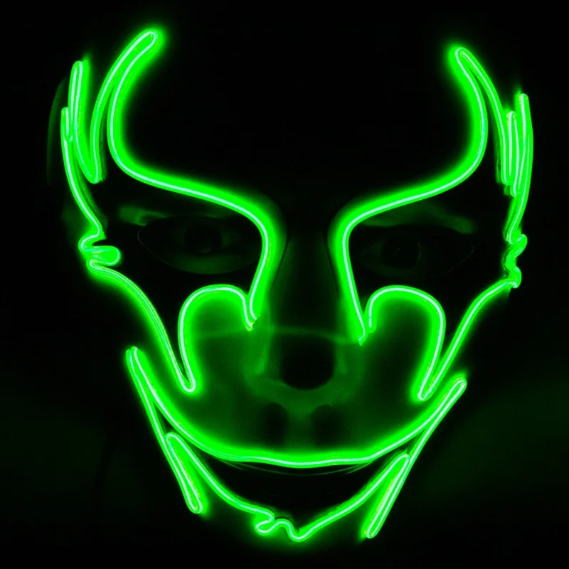 

Halloween Mask Movie Purge Masks El Glowing Wire Mascara Costume Festival Light Up Party Masks For Glow In Dark N1