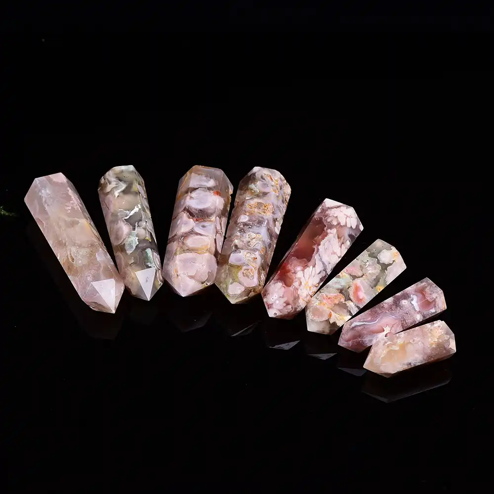 crystal point hexagonal column cherry agate repair crystal