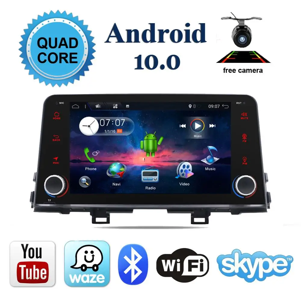 Специальный автомобильный DVD проигрыватель HD 1024*600 1din на android 10 0 для Kia Picanto 2017 2018 (JA)