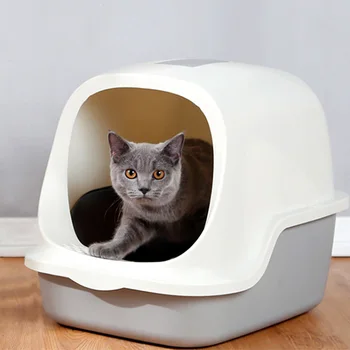 

Large Cat Litter Box Send Cat Litter Shovel Fully Enclosed Cats Toilet Flip Type Odor Proof and Splash Proof Cats Litter Basin