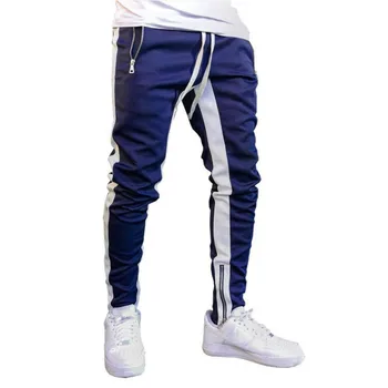 

2019 Fashion Men Gyms Pants Joggers Fitness Casual Long Pants Men Workout Skinny Sweatpants Jogger Tracksuit Polyester Trousers