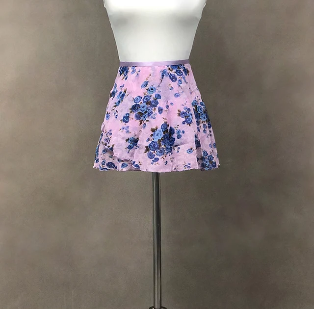 Ballet Apron Skirt Adult 2022 New Chiffon Flower Practice Leotard Dancing Wear Girls Floral Print Ballet Tutu Dancing Dress BL010-F07