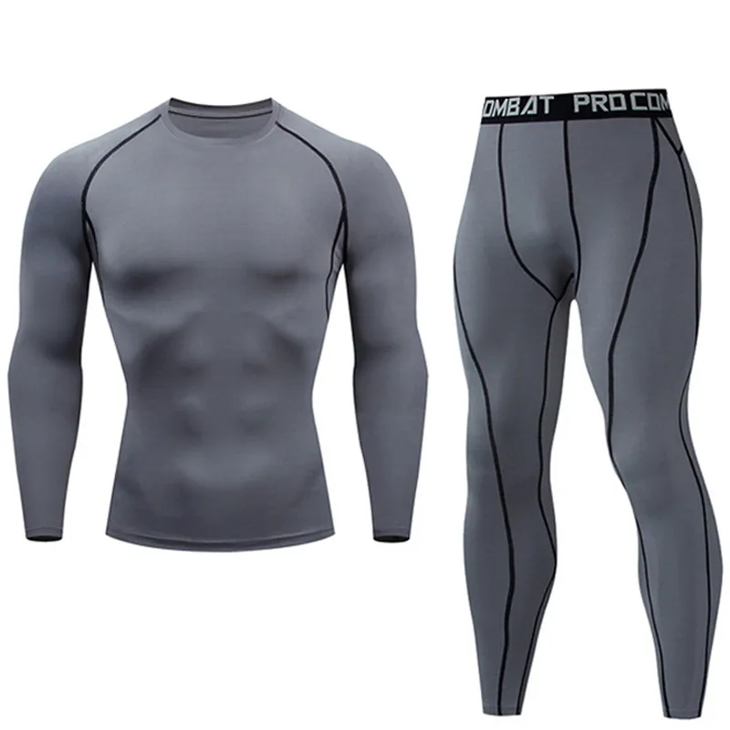 long johns underwear New Men Winter Thermal Underwear Sets Compression Fleece Sweat Quick Drying Thermo  Warm Underwear Man Long Clothing best mens long underwear