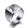91401-b208ea.jpg Bagues personnalisées à graver initiale pour hommes, chevalière masculine en acier inoxydable, bijoux vierges, bande, ton argent poli, taille américaine