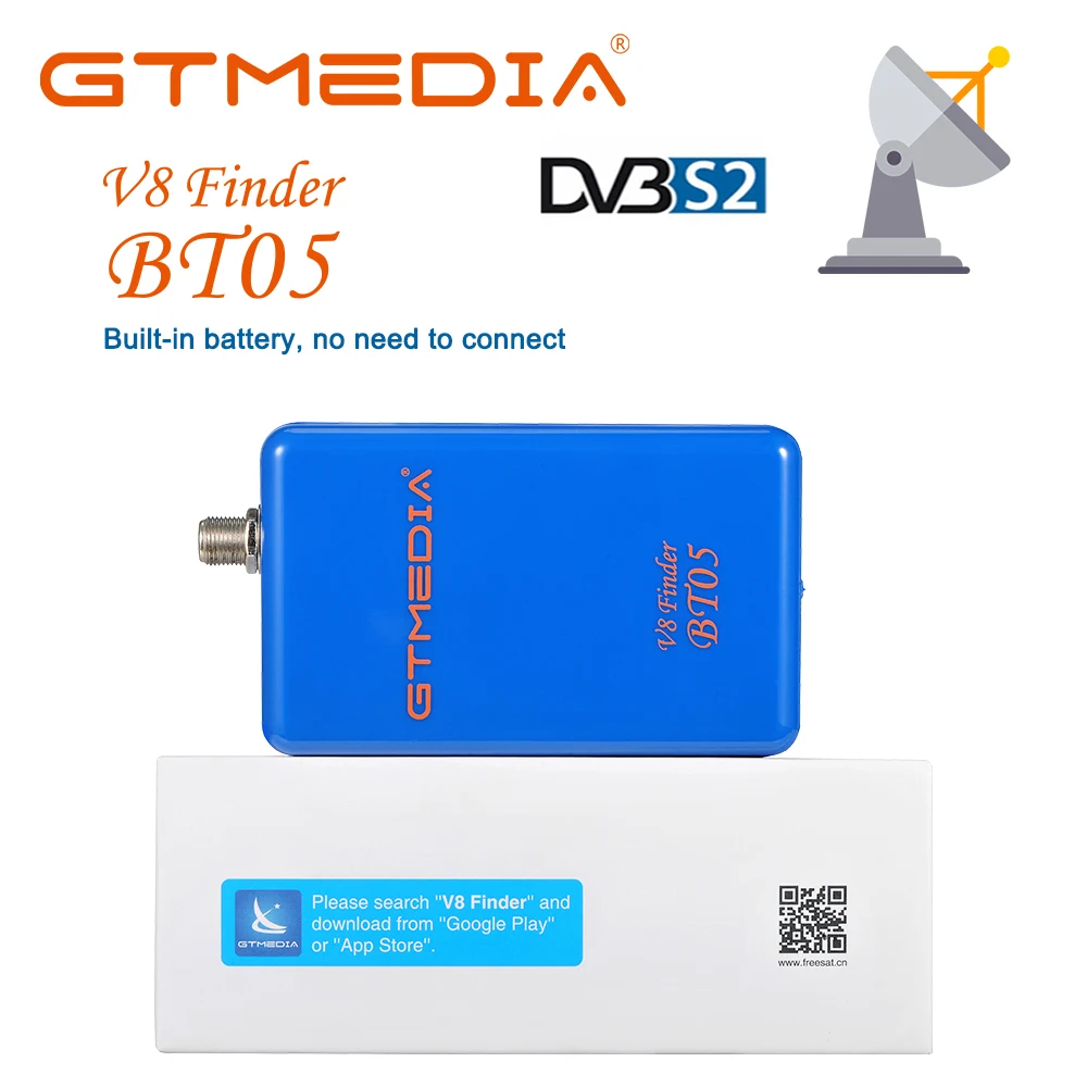 GTmedia V8 Finder BT05 digital satellite finder, freesat BT01 BT03 Upgraded version supports Android and IOS system applications GTmedia V8 Finder BT05 digital satellite finder, freesat BT01 BT03 Upgraded version supports Android and IOS system applications