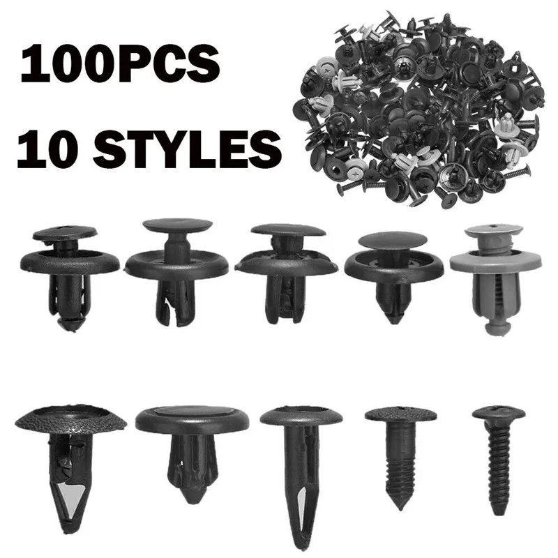 

40/100/200 Pcs Auto Fastener Clip Mixed Car Body Push Retainer Pin Rivet Bumper Door Trim Panel Retainer Fastener Kit Car Clips