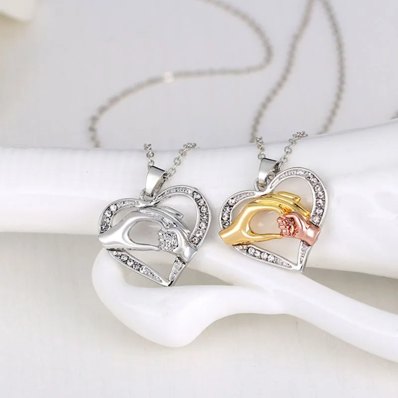 Подвеска в виде сердца для мамы и ребенка ожерелье ручной работы подарок на день