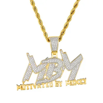 

Hip Hop hip hop fashion MBM Motivated By Money letter pendant