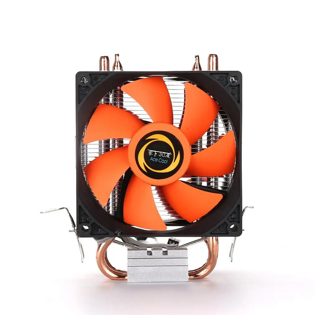 Охладитель процессора тепловые вентиляторы тихий Радиатор два тонких медных тепловых труб для Intel Core AMD Sempron платформы