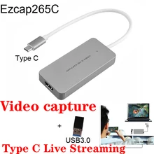 Ezcap 1080P Full HD видео рекордер 265C HDMI to TYPE C видео Захват карты устройство для Windows Mac Linux Поддержка прямой потоковой передачи