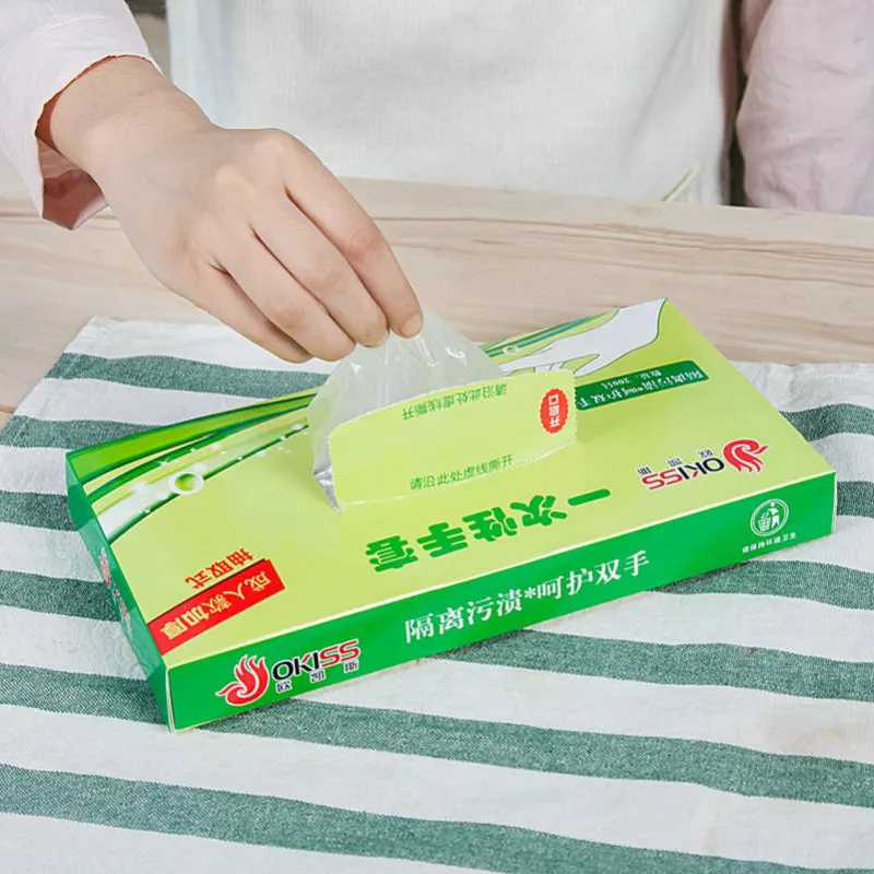 Removable Thick Disposable Glove Plastic Film Bakery Cleaning Health Environmentally Friendly 200 Pieces-Manufacturers Direct Se