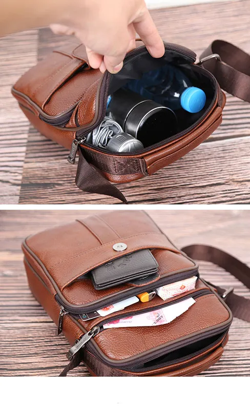 1pcs Business casual Korean version men's bag made of genuine leather Genuine Leather men's shoulder bag