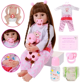 Muñeca de juguete de cuerpo entero de silicona para niña, bebé recién nacido de 22 pulgadas, juguete de baño de princesa, tacto suave Real, 56CM