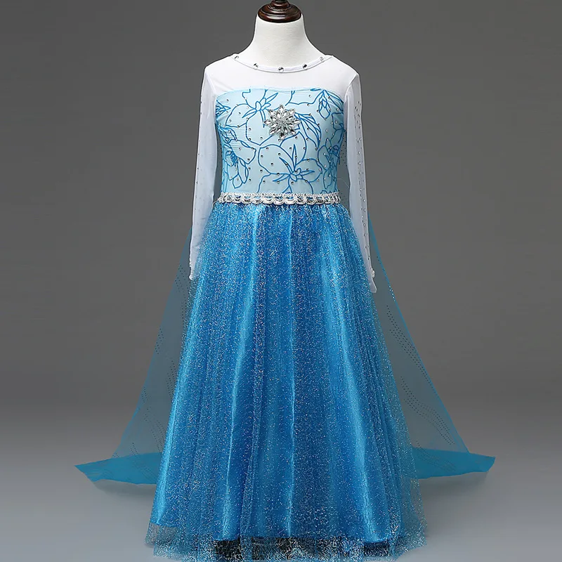 

Disney Elsa Princess Girls Dress Kids Dresses for Girls Christmas Dress Up Costume Party Frozen 2 Long Sleeve New Year Elegant