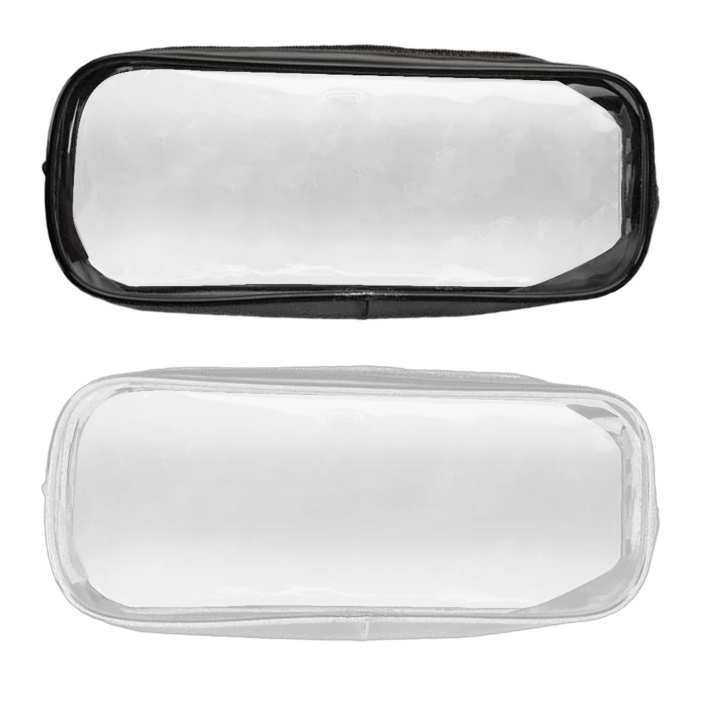 Transparent Zippred Cosmetics Bag Large Wateproof Pencil Case Portable Makeups Organizer Bag Clear Stationery